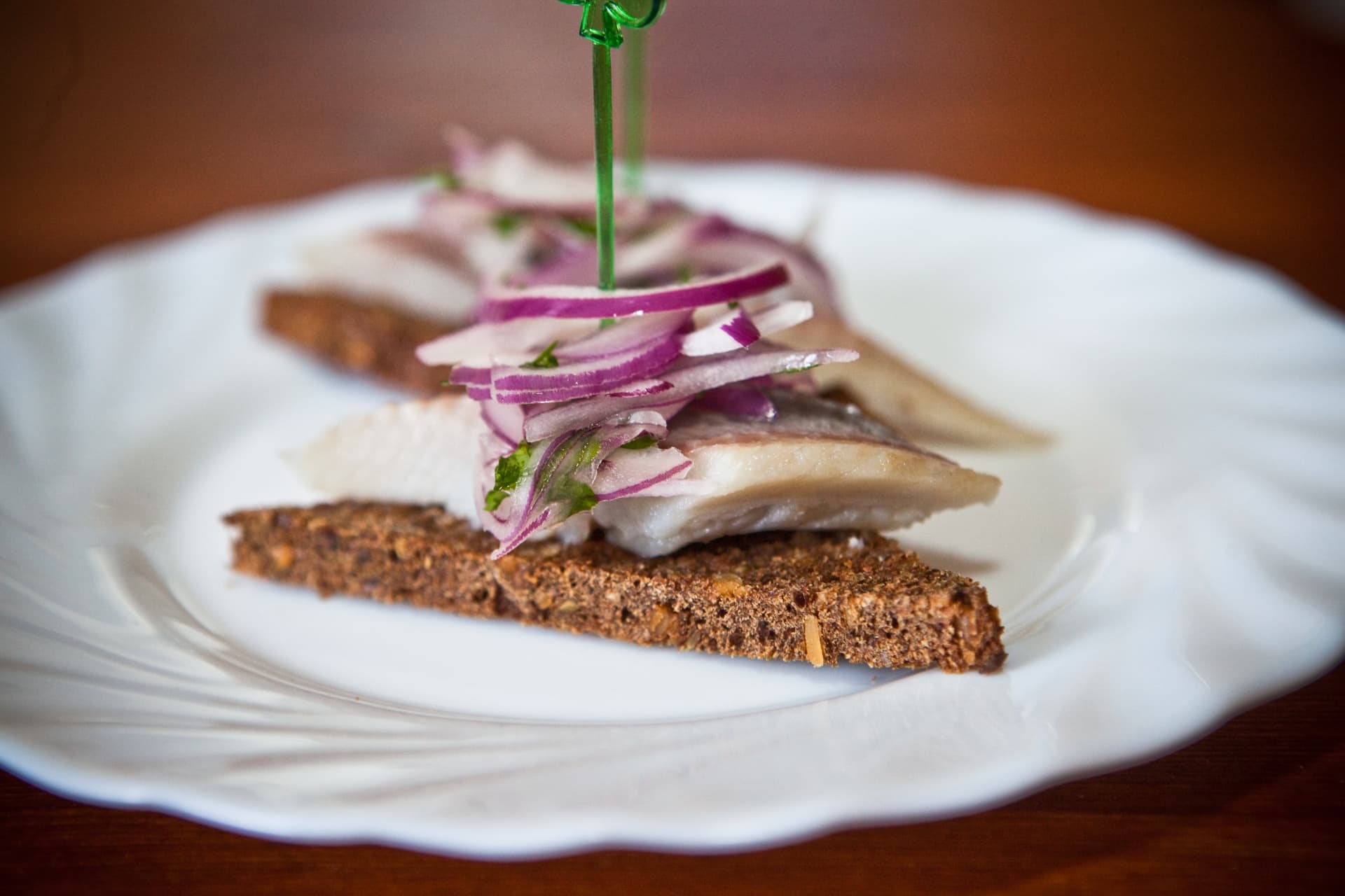 Canapés with Herring and Rye Bread