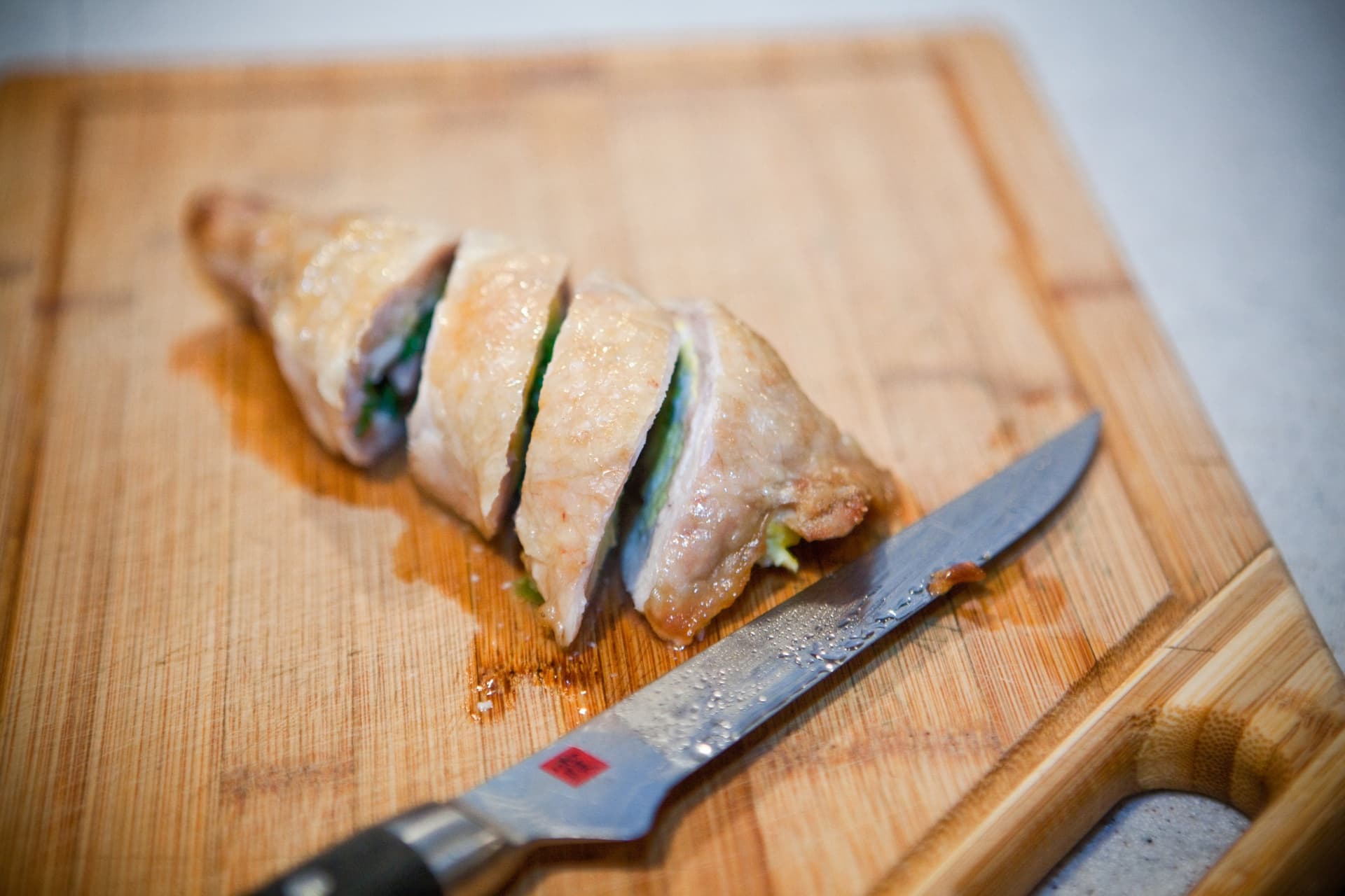 Chicken LegQuarters Stuffed with Eggs and Green Onion